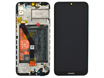 Huawei Y6s - Lcd + Touchscreen + Frame + Batteria + Vibrazione + Altoparlante + Switch Tasti Lat. Nero