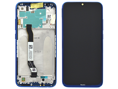 Xiaomi Redmi Note 8 2021 - Lcd + Touchscreen + Frame + Tasti Laterali Neptune Blue