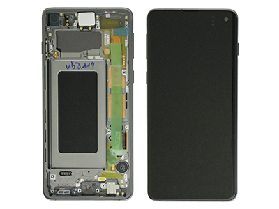 Samsung SM-G973 Galaxy S10 - Lcd + Touchscreen + Altoparlante + Tasti Laterali + Vibrazione  Nero