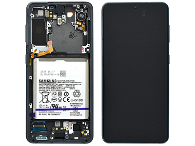 Samsung SM-G991 Galaxy S21 5G - Lcd + Touchscreen + Batteria + Tasti Laterali + Camera Frontale  Phantom Gray