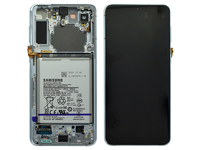 Samsung SM-G996 Galaxy S21+ 5G - Lcd + Touchscreen + Batteria + Tasti Laterali + Camera Frontale  Phantom Silver