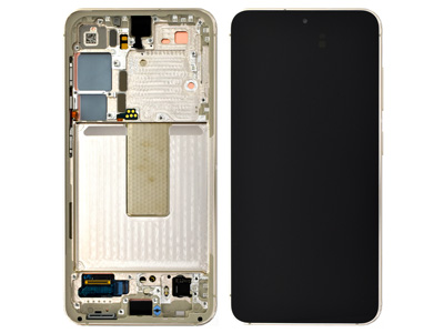 Samsung SM-S911 Galaxy S23 - Lcd + Touchscreen + Frame + Tasti Laterali Cream