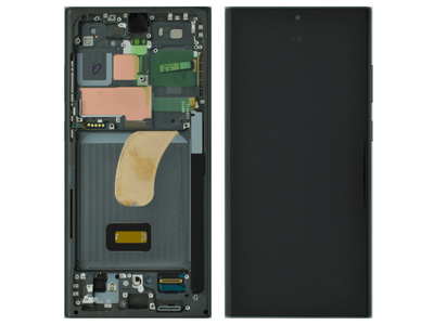 Samsung SM-S918 Galaxy S23 Ultra - Lcd + Touchscreen + Frame + Tasti Laterali Green