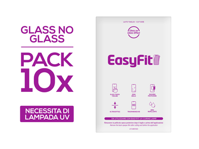 Nokia 950 Lumia XL Dual-Sim - Pellicole protettive EasyFit GLASS NO GLASS 18x12cm conf. 10pz. per UV CURING LAMP