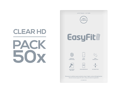 Apple iPhone X - Protective Films 18x12cm for EasyFit Plotter Pack 50pcs. Transparent