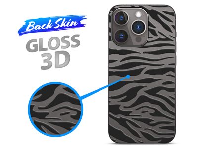 Apple iPhone 15 Pro Max - BACKSKIN films for Easyfit plotters Gloss 3D Zebra Transparent-Black