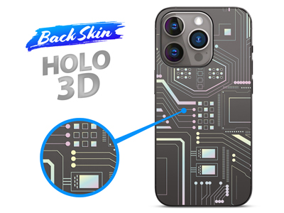 Apple iPhone 15 Pro Max - Pellicole BACKSKIN per plotter Easyfit Holo 3D Circuito Trasparente