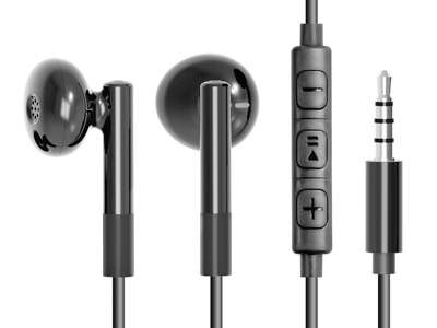 Wiko Rainbow Lite - Wired Stereo earphone - Jack 3,5mm with microphone and remote control  Black