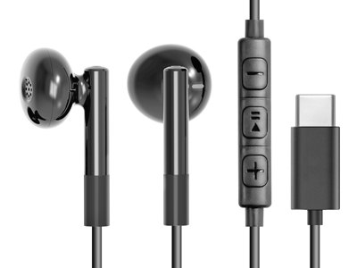 Huawei P20 Lite - Wired Stereo earphone - Usb C  with microphone and remote control  Black