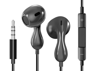 Samsung GT-B5512 Galaxy Y Pro Duos - Wired Stereo earphone - Jack 3,5mm with microphone and remote control  Black