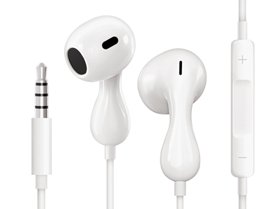 Apple iPhone 15 Pro Max - Wired Stereo earphone - Jack 3,5mm with microphone and remote control  White