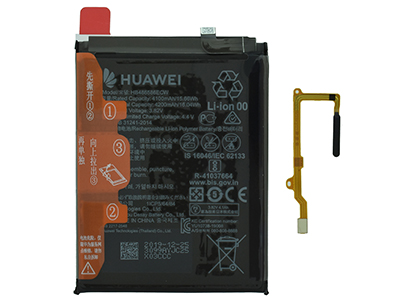 Huawei P40 Lite - Flat Cable + Lettore Impronta + Batteria Nero