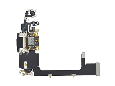 Apple iPhone 11 Pro - Flat Cable + Connettore Ricarica + Microfono + IC Nero  No Logo