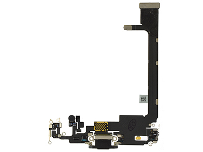 Apple iPhone 11 Pro Max - Flat Cable + Connettore Ricarica + Microfono Nero  No Logo