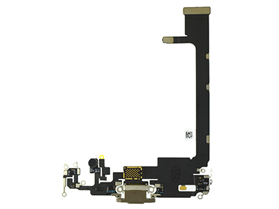 Apple iPhone 11 Pro Max - Flat Cable + Connettore Ricarica + Microfono Oro  No Logo