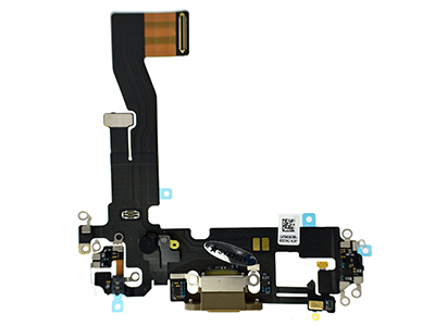 Apple iPhone 12 Pro - Flat cable + Connettore Ricarica + Microfono Oro  No Logo