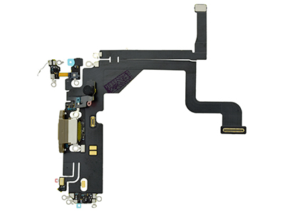 Apple iPhone 13 Pro - Flat cable + Connettore Ricarica + Microfono Gold No Logo