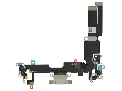 Apple iPhone 14 Plus - Flat cable + Connettore Ricarica + Microfono White No Logo