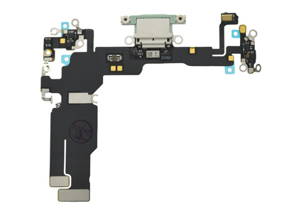 Apple iPhone 15 - Flat Cable + Plug-In Connector + Microphone + IC Green No Logo