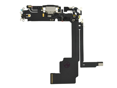 Apple iPhone 15 Pro Max - Flat Cable + Connettore Ricarica + Microfono + IC Titanium Black No Logo