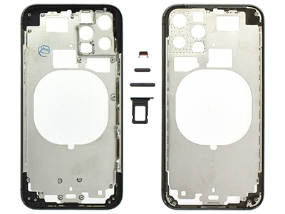 Apple iPhone 11 Pro - Frame in metallo +Tasti Laterali + Sportellino Sim Nero