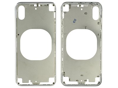Apple iPhone X - Frame in metallo +Tasti Laterali + Sportellino Sim NO LOGO  Bianco
