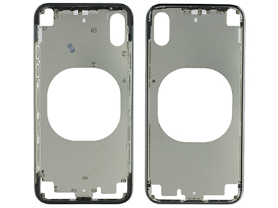 Apple iPhone X - Frame in metallo +Tasti Laterali + Sportellino Sim NO LOGO  Nero