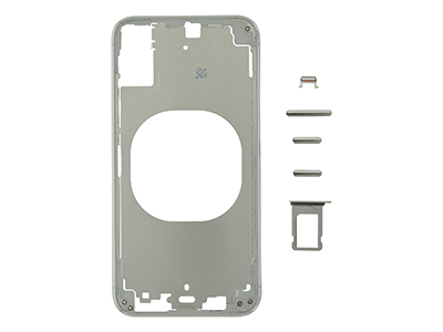Apple iPhone Xs - Frame in metallo +Tasti Laterali + Sportellino Sim NO LOGO  Silver