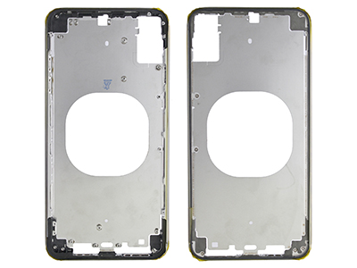 Apple iPhone Xs Max - Frame in metallo +Tasti Laterali + Sportellino Sim NO LOGO  Nero