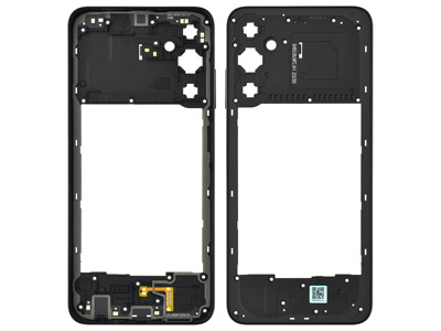 Samsung SM-A057 Galaxy A05s - Front Cover + Lcd Support Frame + NFC Antenna + Volume Key Black