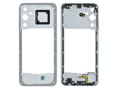 Samsung SM-A057 Galaxy A05s - Front Cover + Lcd Support Frame + NFC Antenna + Volume Key Silver