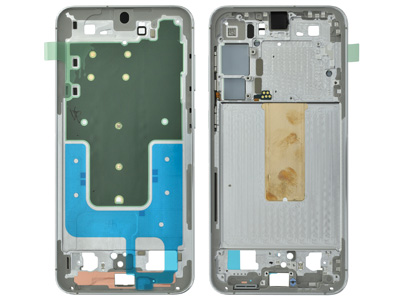 Samsung SM-S916 Galaxy S23+ - Front Cover + Lcd Support Frame + Side Keys  Lime