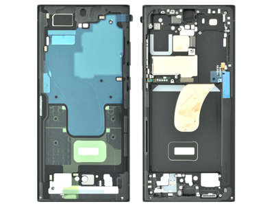Samsung SM-S918 Galaxy S23 Ultra - Guscio frontale + Frame Supporto Lcd + Tasti Laterali  Graphite