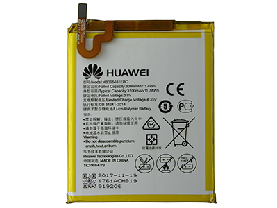 Huawei G8 Dual-Sim - HB396481EBC Batteria 3100 mAh Li-Ion **Bulk**