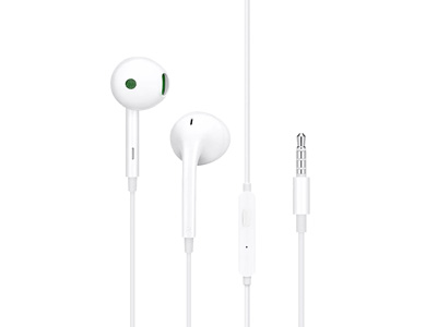 Oppo Find X5 Pro - MH138 Stereo Earphones 3.5mm + Microphone + Answer Key White  **Bulk**
