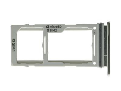 Samsung SM-G970 Galaxy S10e - Sportello Dual Sim card/SD Card + Alloggio Silver per vers. Bianco