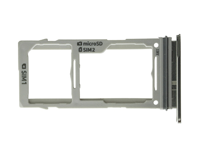 Samsung SM-G973 Galaxy S10 - Sportello Dual Sim card/SD Card + Alloggio Silver per vers. Bianco
