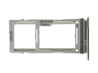 Samsung SM-G975 Galaxy S10+ - Sportello Dual Sim card/SD Card + Alloggio Ceramic White