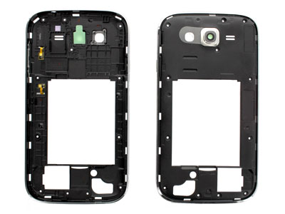 Samsung GT-I9060 Galaxy Grand Neo - Guscio posteriore + Tasti Laterali + Vetrino camera Silver per vers.Nero
