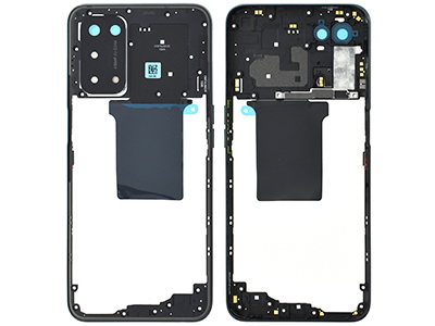Oppo A54 5G - Rear Cover + Tasti Volume + Vetrino Camera + Flash + Antenna NFC Fluid Black