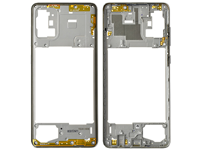 Samsung SM-A715 Galaxy A71 - Rear Cover + Tasti Laterali Silver
