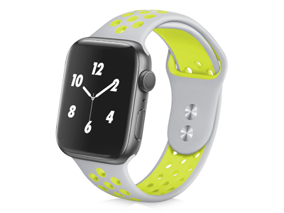 Apple Apple Watch 42mm. Serie 1 A1803 - Silicone Smartwatch strap 42/44/45/49mm Sport Silver/Verde
