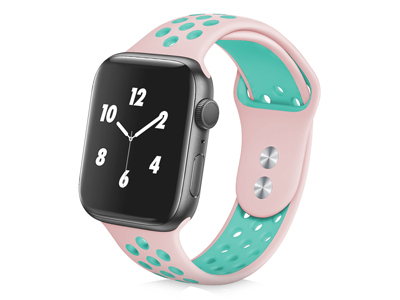 Apple Apple Watch 41mm. Serie 8 A2770-A2773 - Cinturino Smartwatch cassa 38/40/41mm Serie Sport Rosa/Azzurro