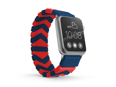 Apple Apple Watch 45mm. Serie 7 A2474-A2478 - Cinturino in Silicone Universale per Smartwatch e Orologi Red/Blue Serie FreeStyle