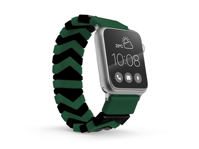 Samsung SM-R820 Galaxy Watch Active2 44mm - Cinturino in Silicone Universale per Smartwatch e Orologi Dark Green/Black Serie FreeStyle