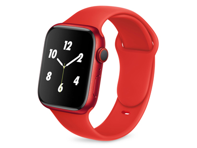 Apple Apple Watch 40mm. Serie 6 A2291-A2375 - Cinturino in Silicone per Smartwatch cassa 38/40/41 Serie Smooth Rosso