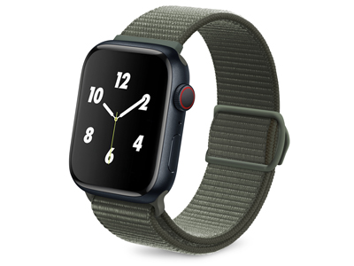 Apple Apple Watch 40mm. Serie 5 A2092-A2156 - Nylon Strap for Smartwatch case 38/40/41mm Clip Series Army Green