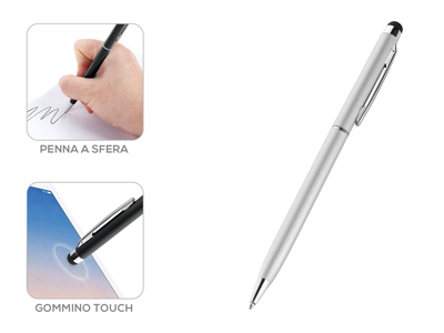 Huawei P20 Lite - Penna sfera + Pennino Ultralight colore Silver per Touch Screen