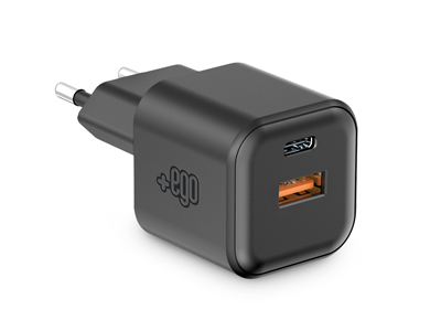 Apple iPhone 12 - Home charger GaN dual outputs Usb C PD 35W - Usb A Premium Black