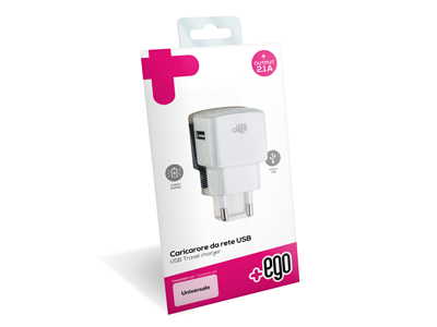Huawei Media Pad  M2 10.0 LTE - Home charger output Usb A - 2.1A Soft touch White